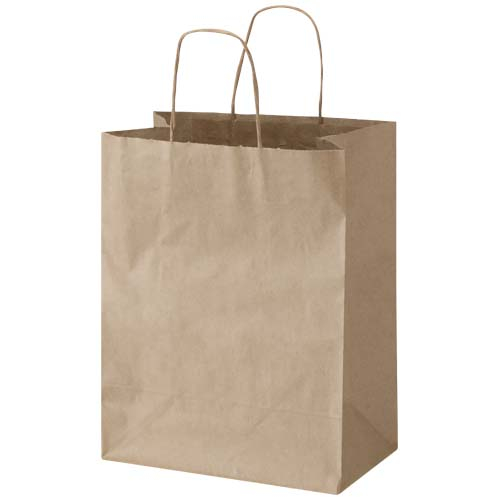 Sac cadeau publicitaire en papier kraft torsadé Marron kraft